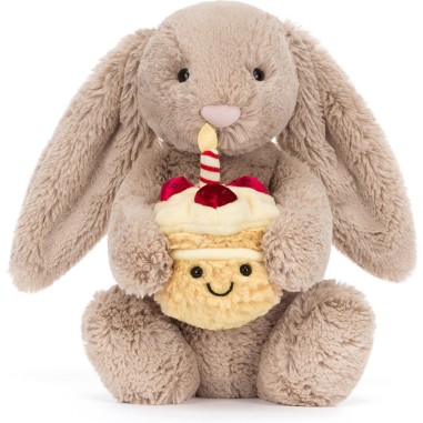 Jellycat Peluche Bashful Beige Birthday Bunny