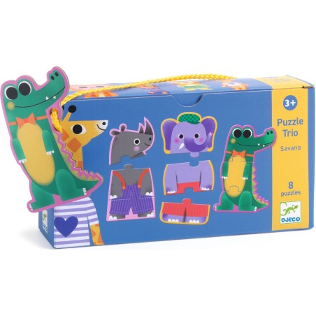 Puzzle Trio - Savana - Jeu éducatif - Djeco