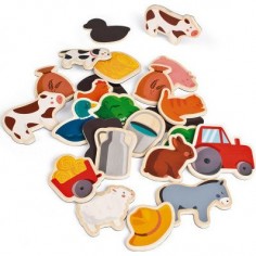 Magnets en bois "Ferme" 24 Pièces 2