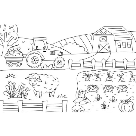 Mes grands coloriages - La ferme - Auzou