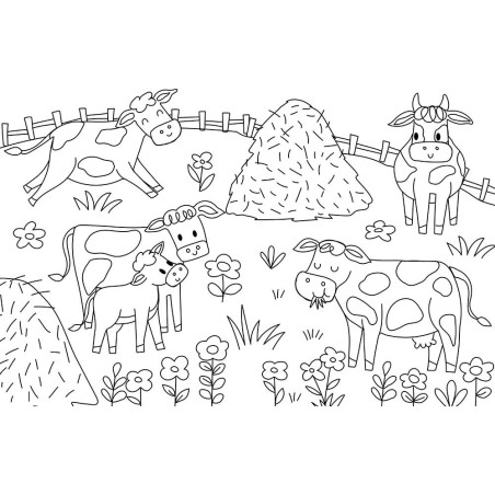 Mes grands coloriages - La ferme - Auzou