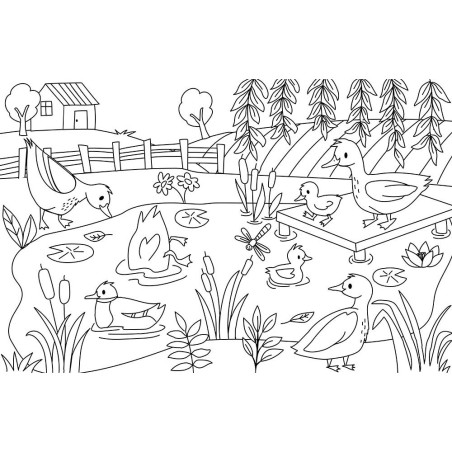 Mes grands coloriages - La ferme - Auzou