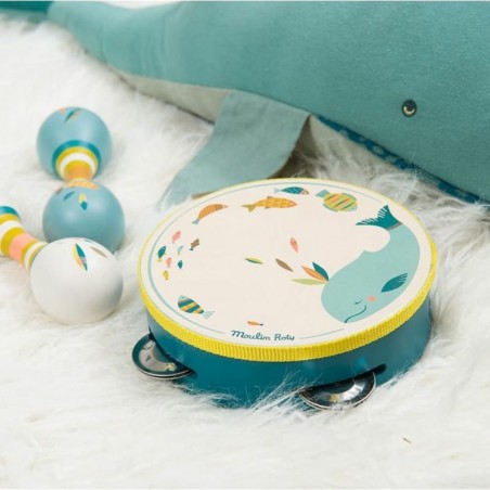 Tambourin jouet en bois - Le Voyage d'Olga - Moulin Roty