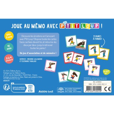 P'tit loup - Mémo des Emotions - Jeux enfants - Auzou