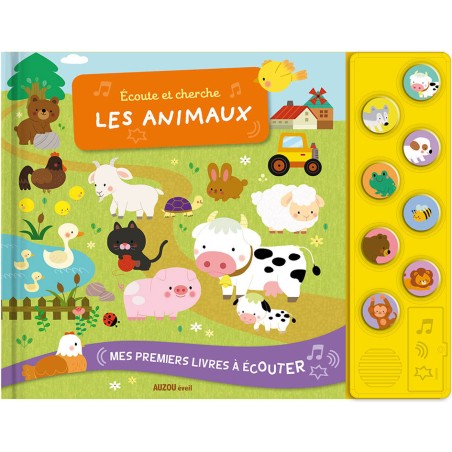 Mes premiers livres à écouter - Écoute et cherche les animaux - Auzou