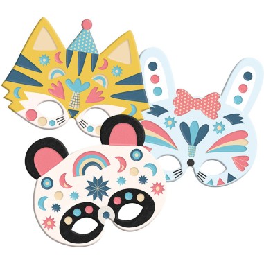 Mon coffret d'artiste - Masques avec stickers en mousse - Animaux mignons - Auzou