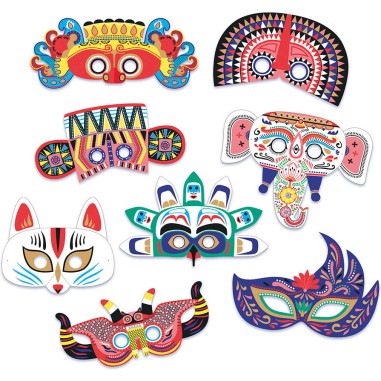 Mon coffret d'artiste - Mes masques du monde à décorer - Auzou
