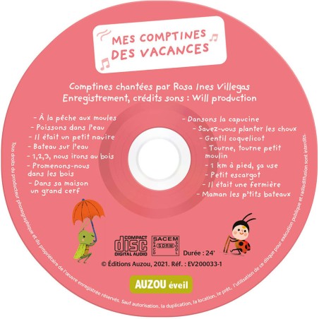 Mes premiers livres à écouter - Mes comptines des vacances - Auzou
