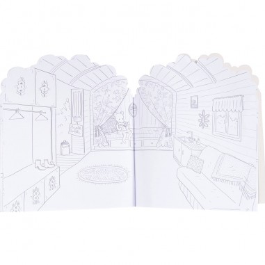 Cahier de coloriage avec autocollant - La Grande Famille - Moulin Roty