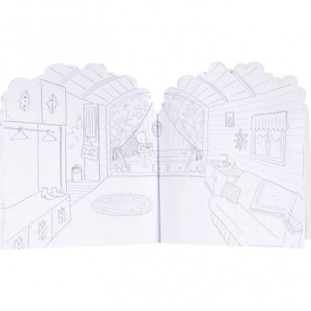 Cahier de coloriage avec autocollant - La Grande Famille - Moulin Roty
