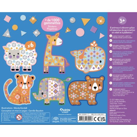 Mon coffret d'artiste - Mes gros animaux en mosaïques - Auzou