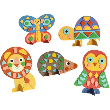Mon coffret d'artiste - Mes autocollants en mousse - Animaux - Auzou