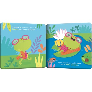 Mon premier livre de bain - Fripouille la grenouille - valisette carton - Auzou