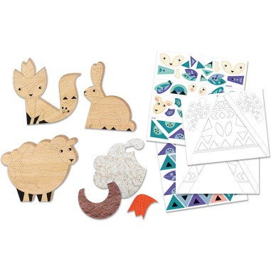 Mon coffret d'artiste - Ma petite tribu en bois - Auzou