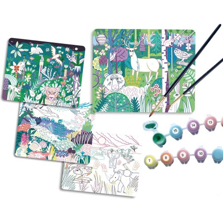 Mon coffret d'artiste - Mes 4 peintures au numéro - Auzou