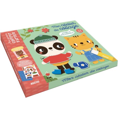 Mon coffret d'artiste - Mon atelier de collage - J'habille mes animaux - Auzou