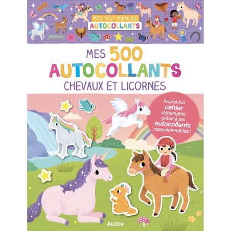 500 autocollants - chevaux et licornes - Auzou