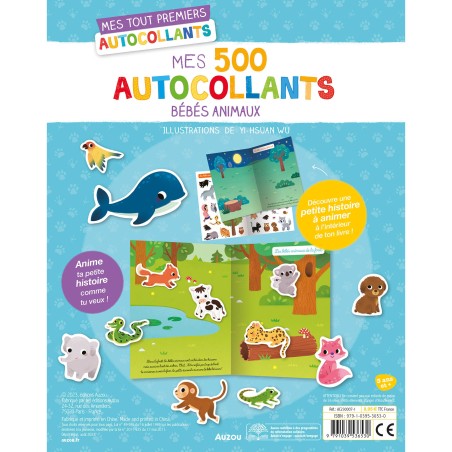 500 autocollants - Bébés animaux - Auzou