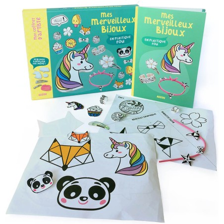 Mon coffret d'artiste - Mes merveilleux bijoux en plastique fou - Auzou