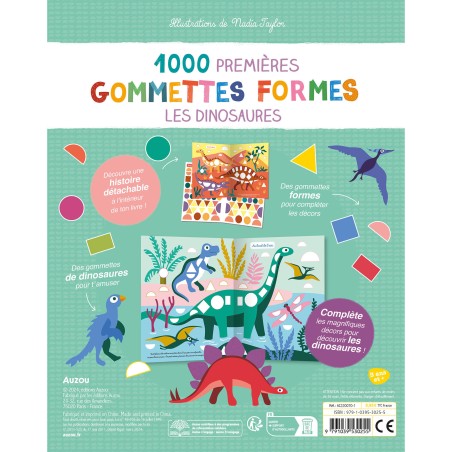 Mes tout premiers autocollants - 1000 gommettes formes - Dinosaures - Auzou