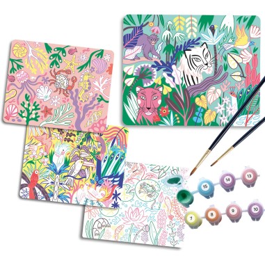 Mon coffret d'artiste - Mes 4 peintures au numéro : merveilleuse nature - Auzou