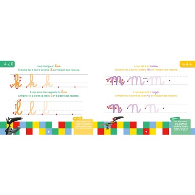 Livre ardoise - Les lettres minuscules avec Loup - Auzou