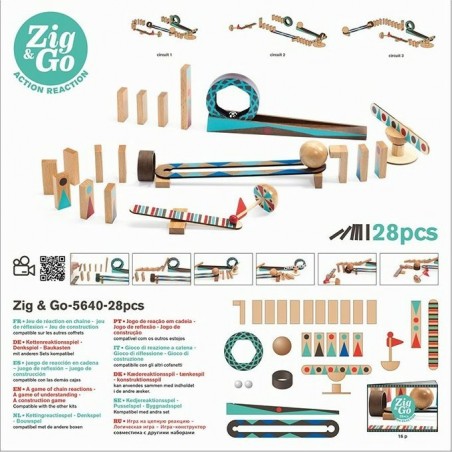 Circuit bille Zig and Go Roll - 28 pièces - Djeco