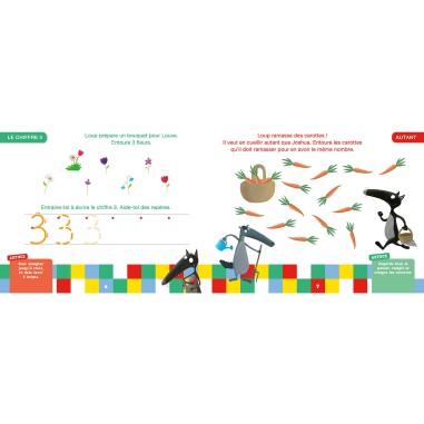 Livre ardoise - Mes premiers chiffres avec Loup - Auzou