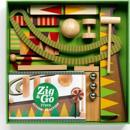 Parcours de billes Zig and Go - Djeco - 28 pièces