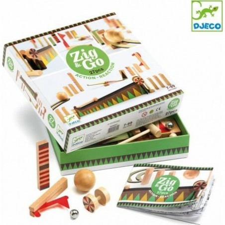Parcours bille et Domino - Zig & Go - Curve - 27 pièces - Djeco