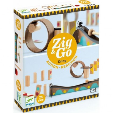 Circuit dominos et bille - Zig & Go - 25 pièces - Djeco