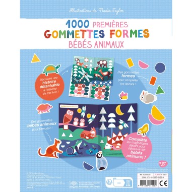 Mes premiers autocollants : 1000 gommettes bébés animaux - Auzou