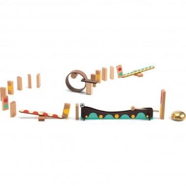 Circuit dominos et bille - Zig & Go - 25 pièces - Djeco
