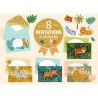 Invitations et stickers Animaux de la Jungle - Djeco
