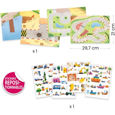 Stickers à relever - Véhicules - Djeco