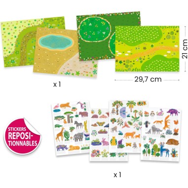 Stickers à relever - Animaux - Djeco