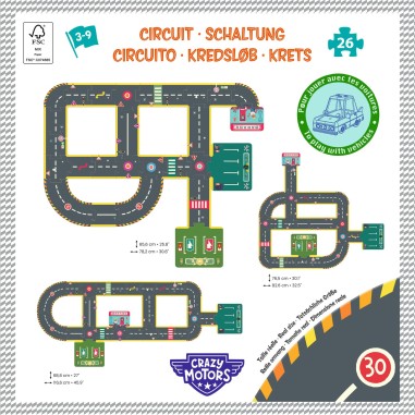 Puzzle Circuit voitures - 26pcs - Figurine Crazy Motors - Djeco