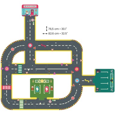 Puzzle Circuit voitures - 26pcs - Figurine Crazy Motors - Djeco