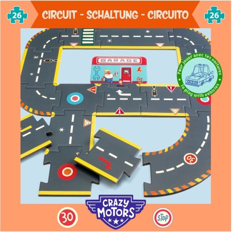Puzzle Circuit - 26pcs - Figurine Crazy Motors - Djeco