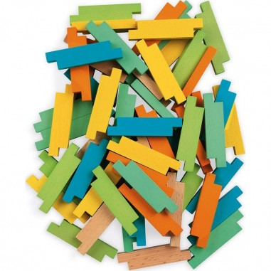Blocs de construction en bois 60 pièces - Janod