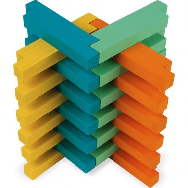 Blocs de construction en bois 60 pièces - Janod
