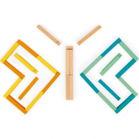 Blocs de construction en bois 60 pièces - Janod