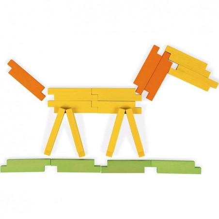 Blocs de construction en bois 60 pièces - Janod