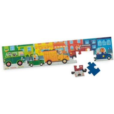 Puzzle 24 pièces Les véhicules Les Popipop - Moulin Roty