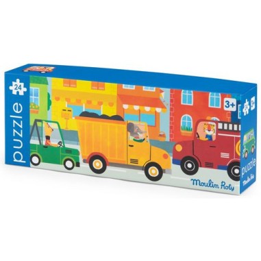 Puzzle 24 pièces Les véhicules Les Popipop - Moulin Roty