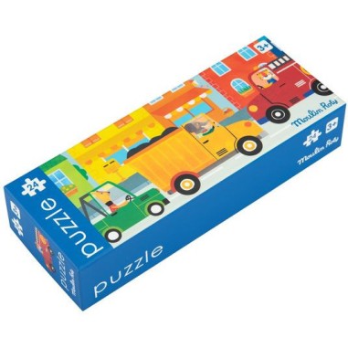 Puzzle 24 pièces Les véhicules Les Popipop - Moulin Roty