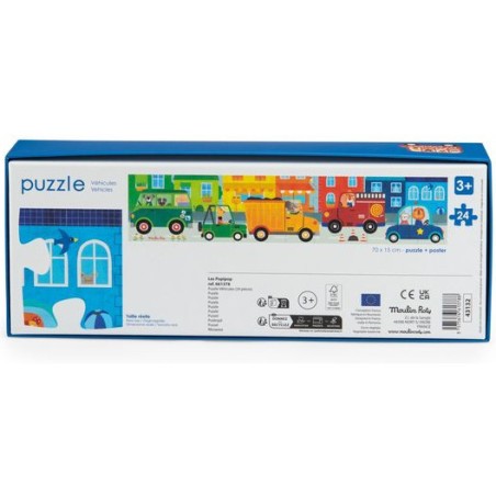 Puzzle 24 pièces Les véhicules Les Popipop - Moulin Roty