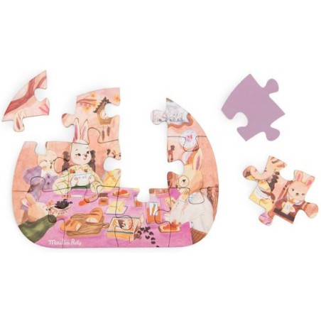 4 mini puzzles Une belle journée Les Minouchkas - Moulin Roty