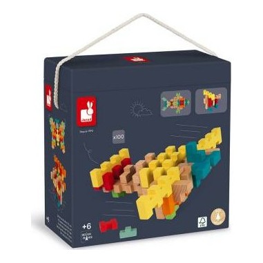 Blocs de construction en bois - 100 pièces - Janod