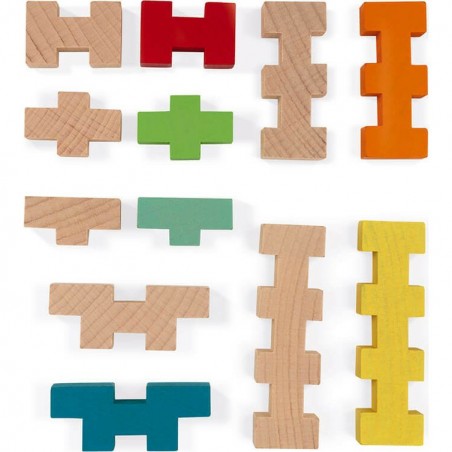 Blocs de construction en bois - 100 pièces - Janod